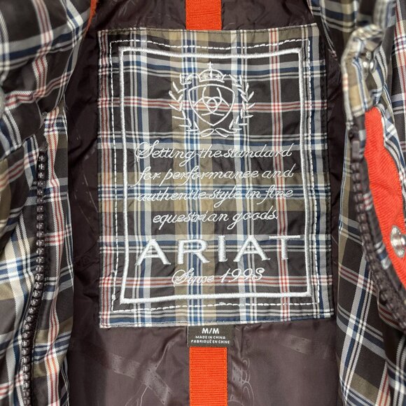 Ariat Womens Plaid Quilted Camden Riding Vest - Zip Up. Size M - Picture 6 of 9